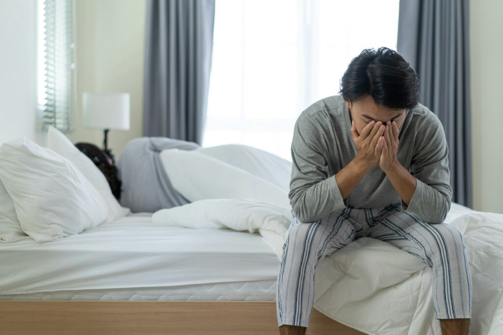man in bed